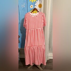 Red and White Gingham  Dress